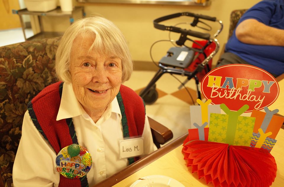 A Grace Center participant celebrating her birthday at the center