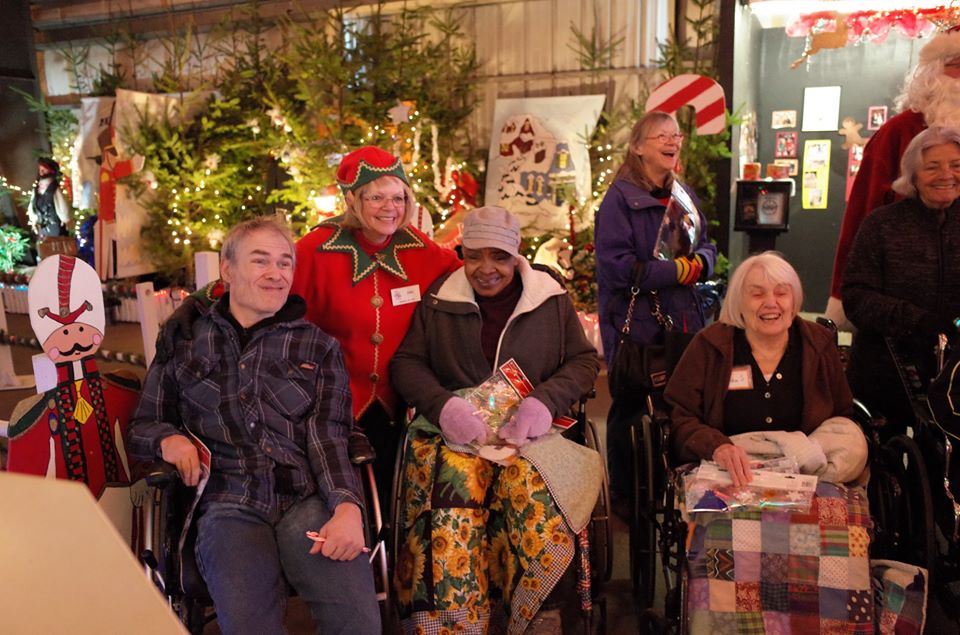 Grace Center participants on an outing to Storybook Land during the holidays