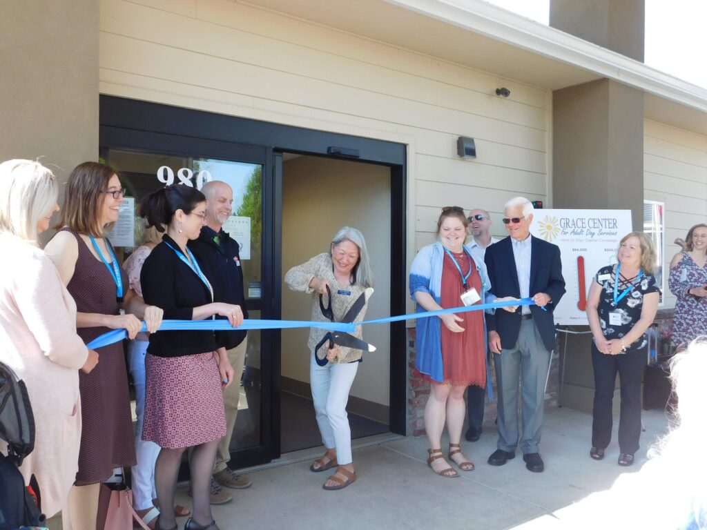 Board President Heidi Igarashi at the Grace Center Ribbon Cutting Ceremony